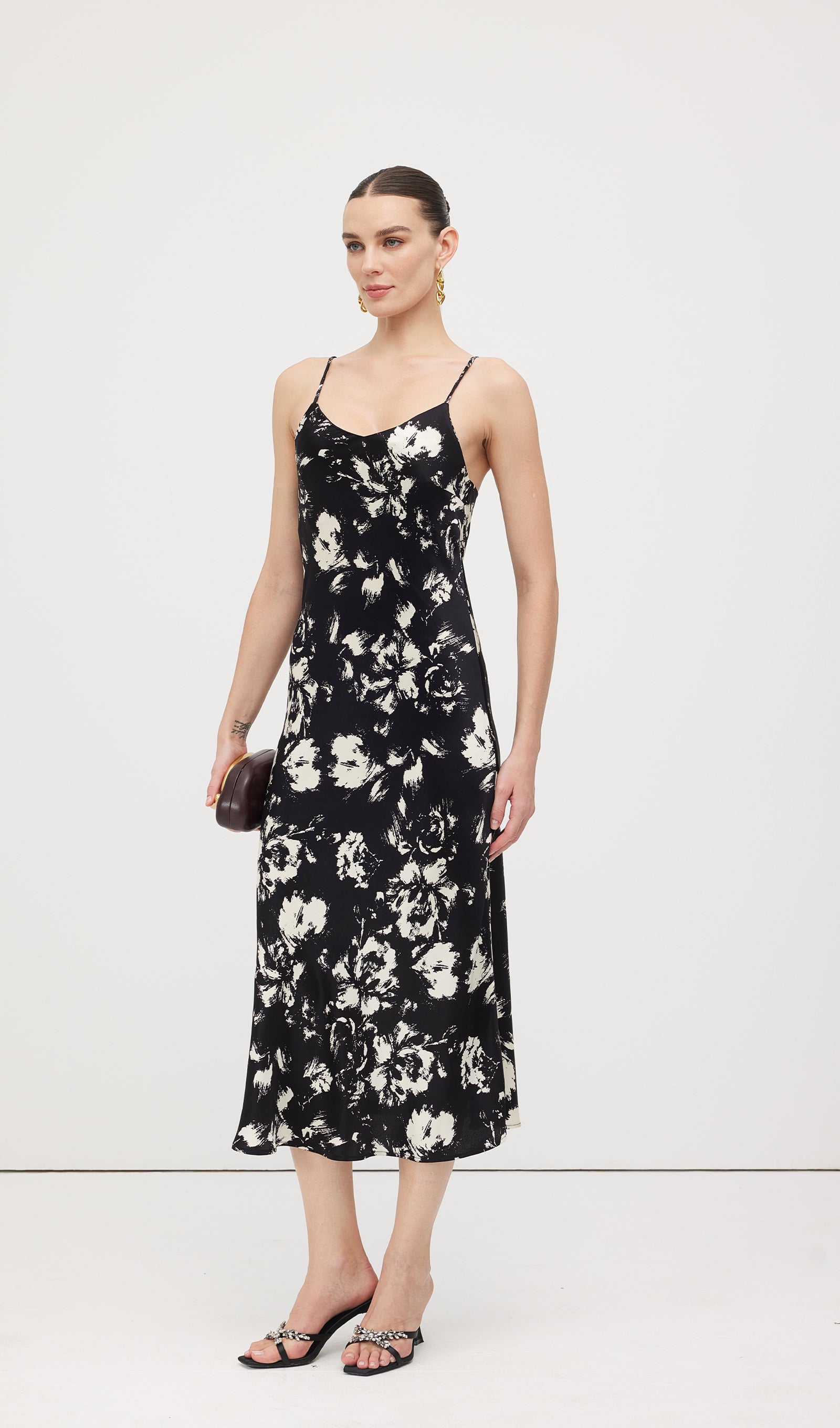 Floral Printed Slip Midi Dress