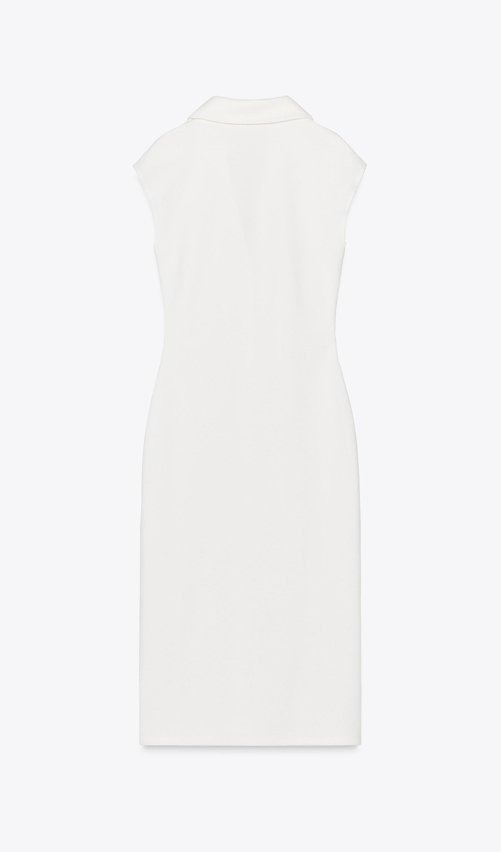 Solid Pique Shirt Midi Dress