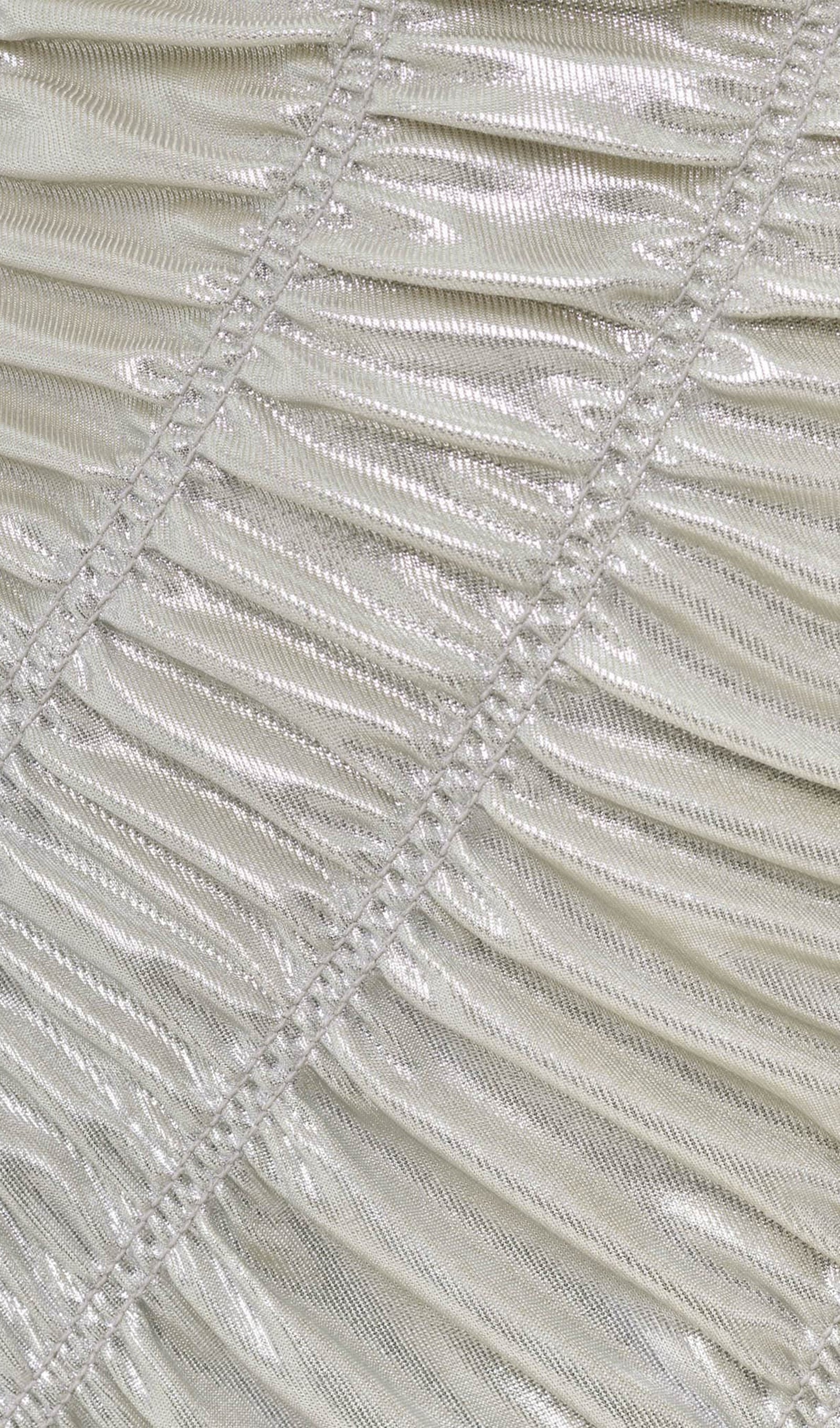 Metallic Ruffled Maxi Dress