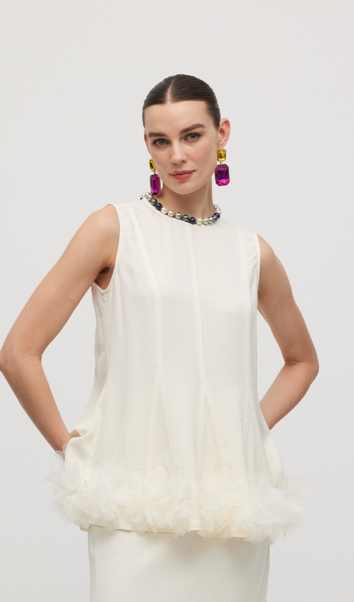 Sleeveless Ruffle Maxi Dress Sets