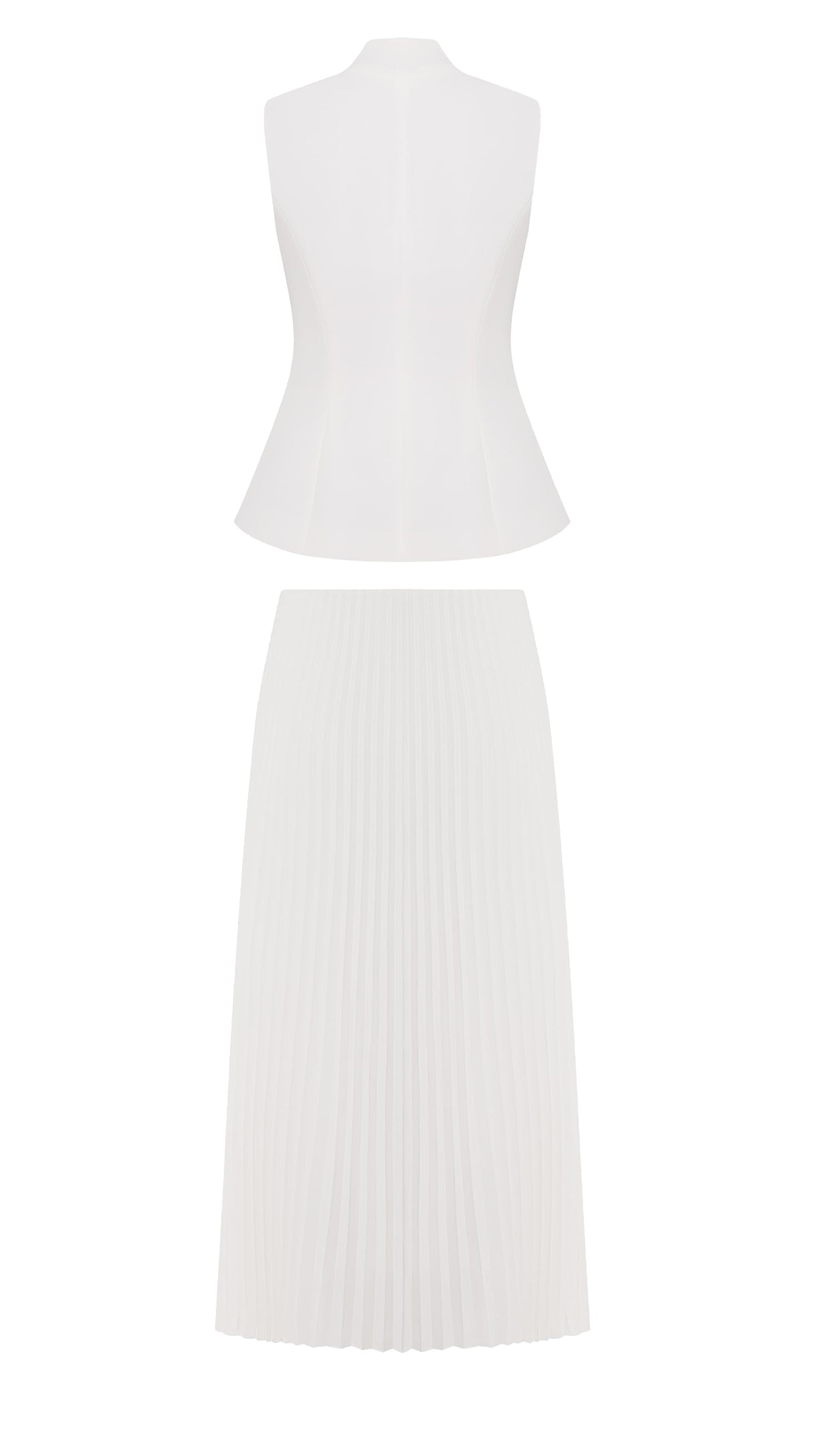 Flared Waistcoat & Pleated Midi Skirt Sets