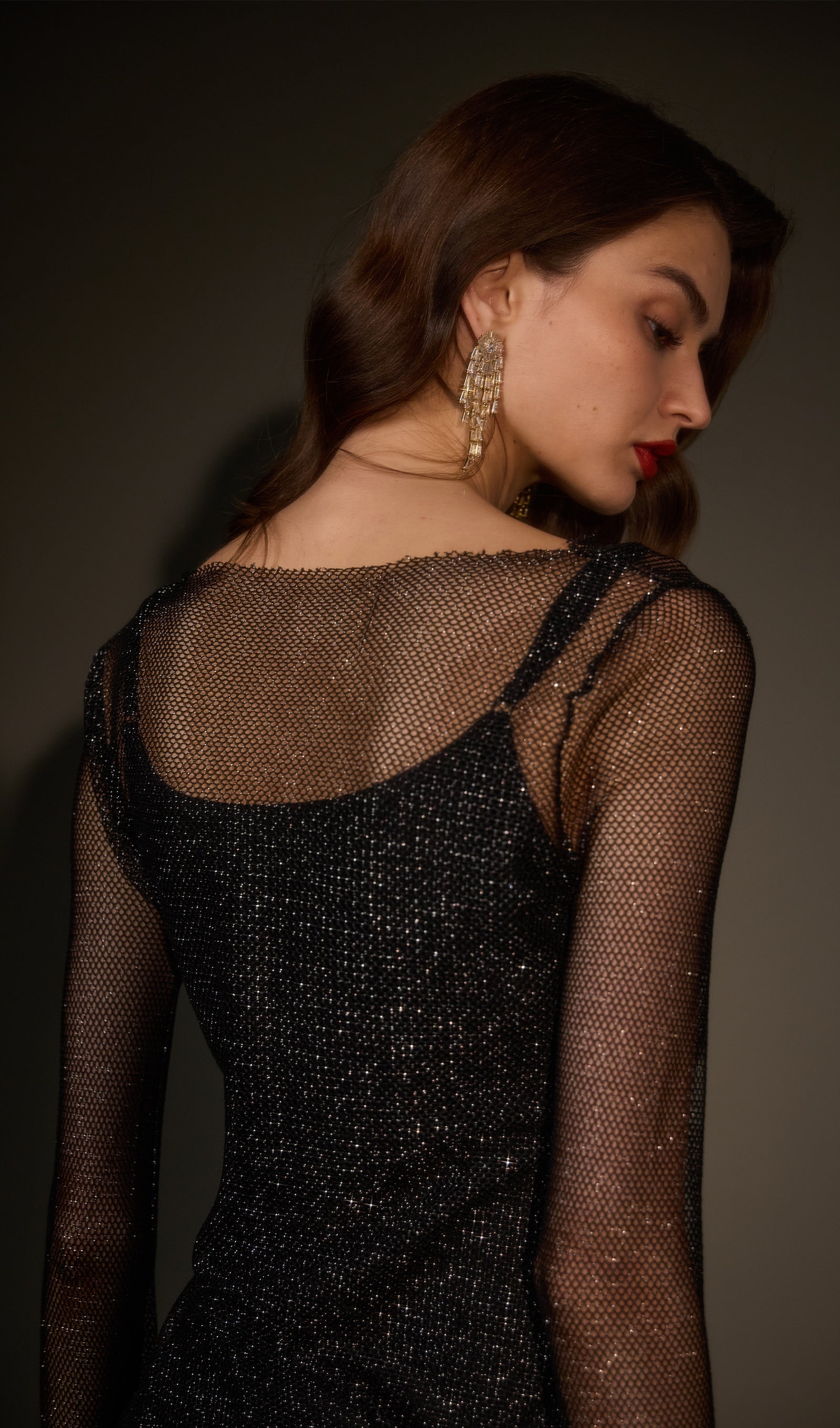 Sheer  Mini Dress in Black