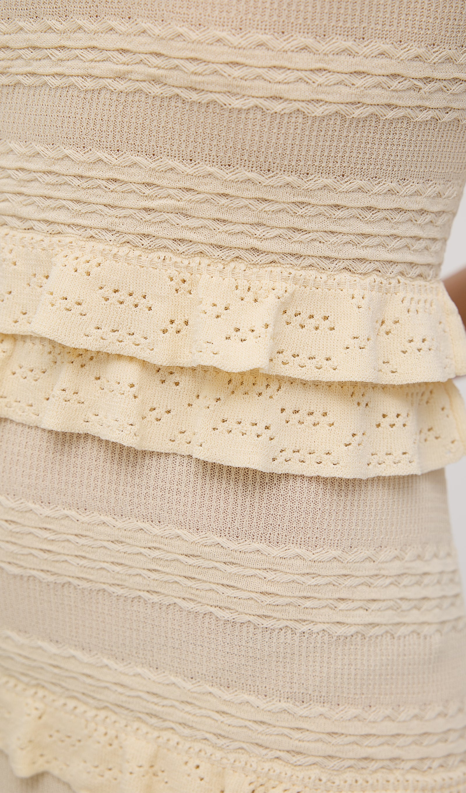 Solid Ruffled Knit Maxi Dress