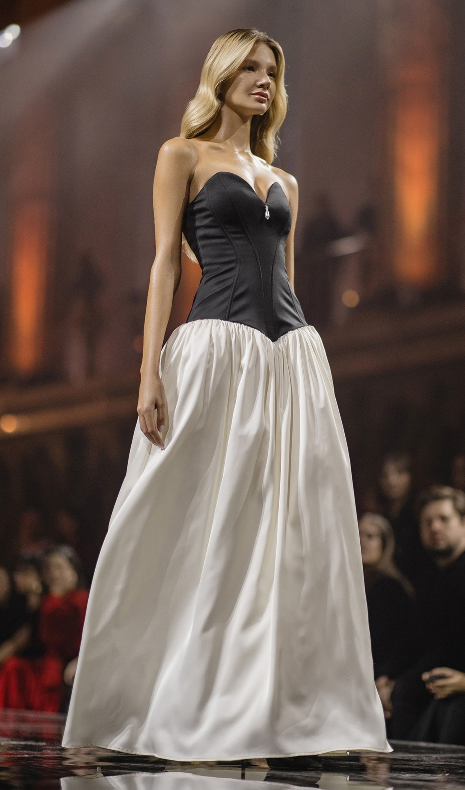 Corset Bodice Off Shoulder Maxi Dress