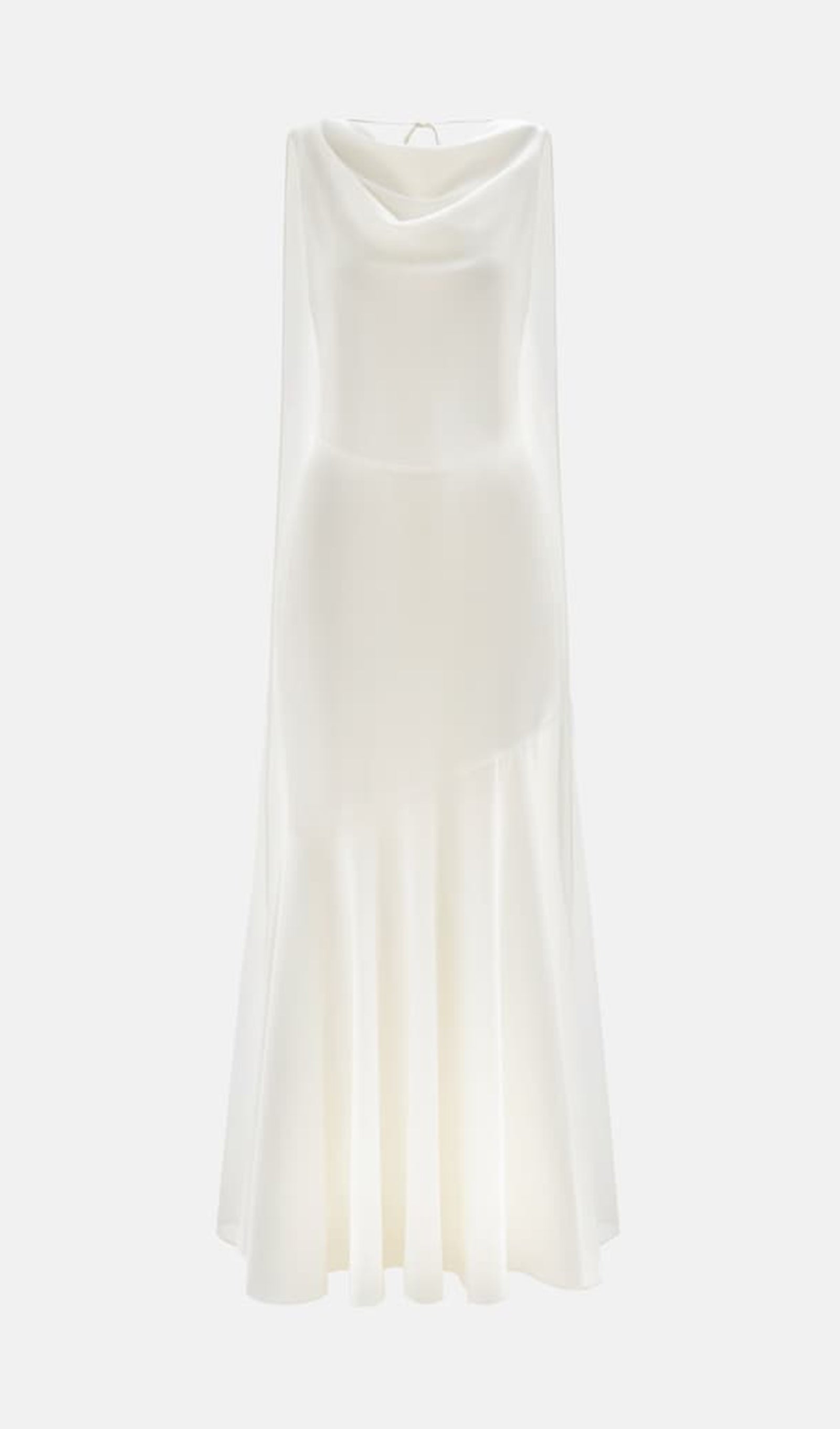 Solid Satin Flared Maxi Dress