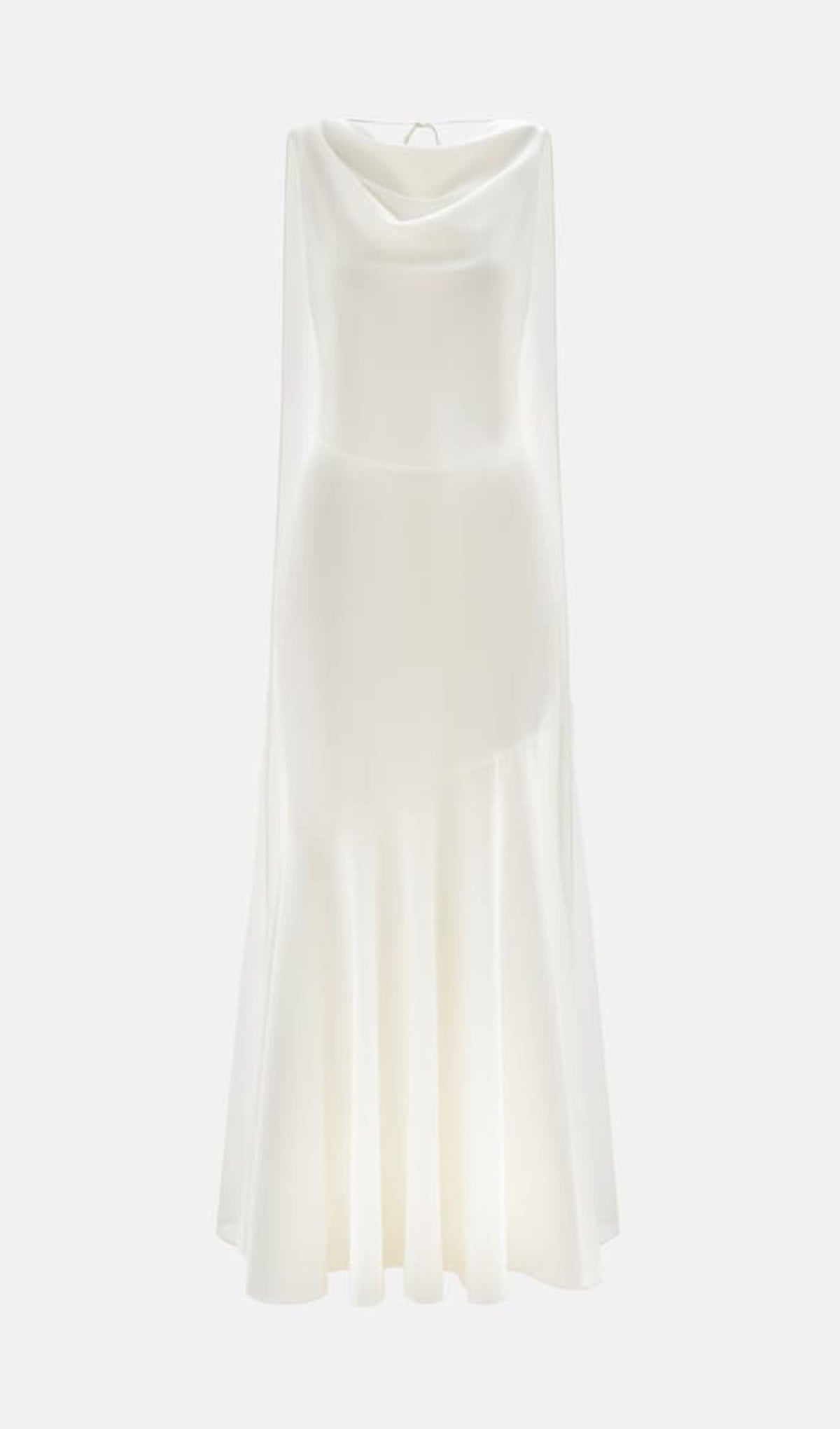 Solid Satin Flared Maxi Dress