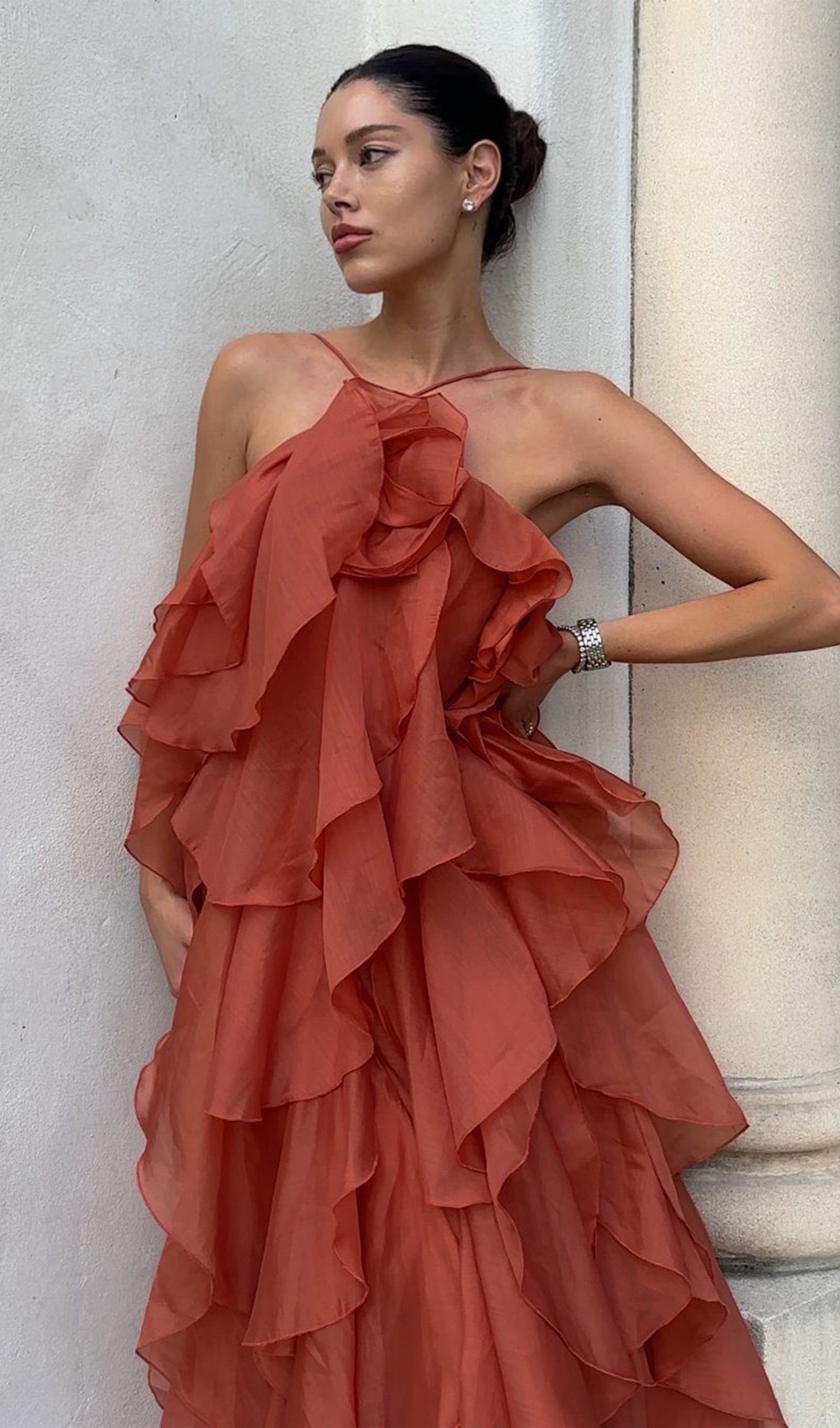 Halter Layered Maxi Dress