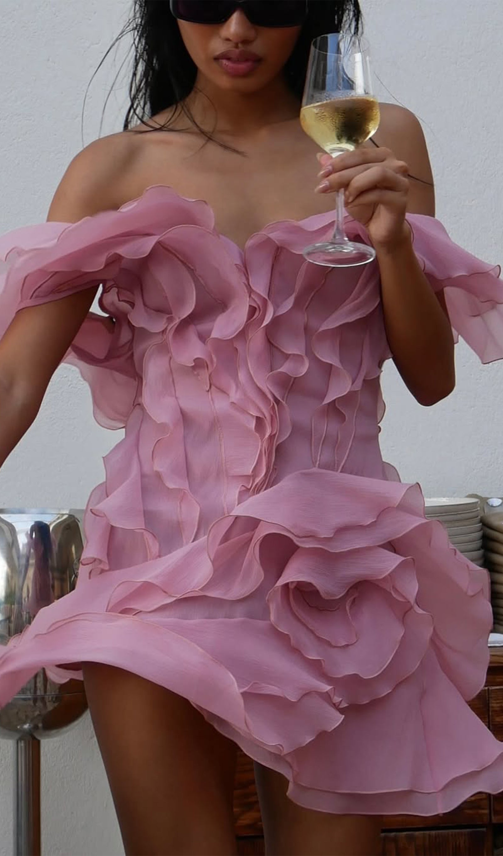 Layered Ruffled Mini Dress