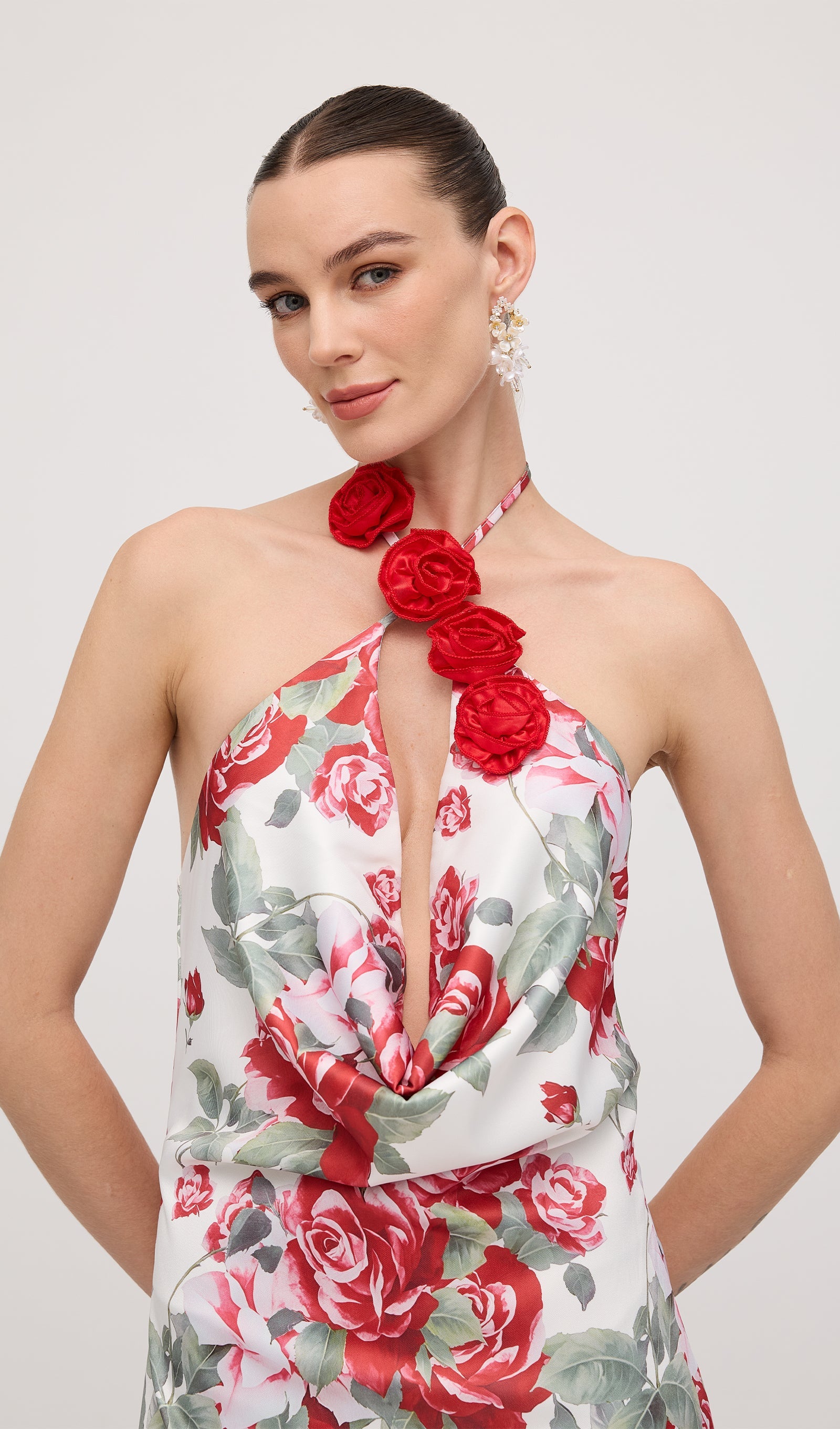 Cowl Neck Maxi Dress Floral