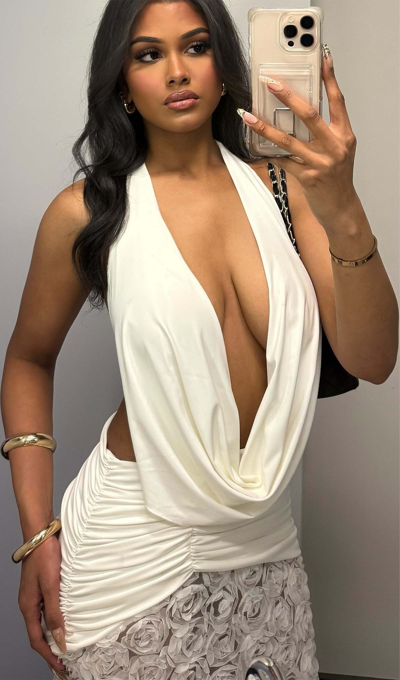 Halter Textured Maxi Dress