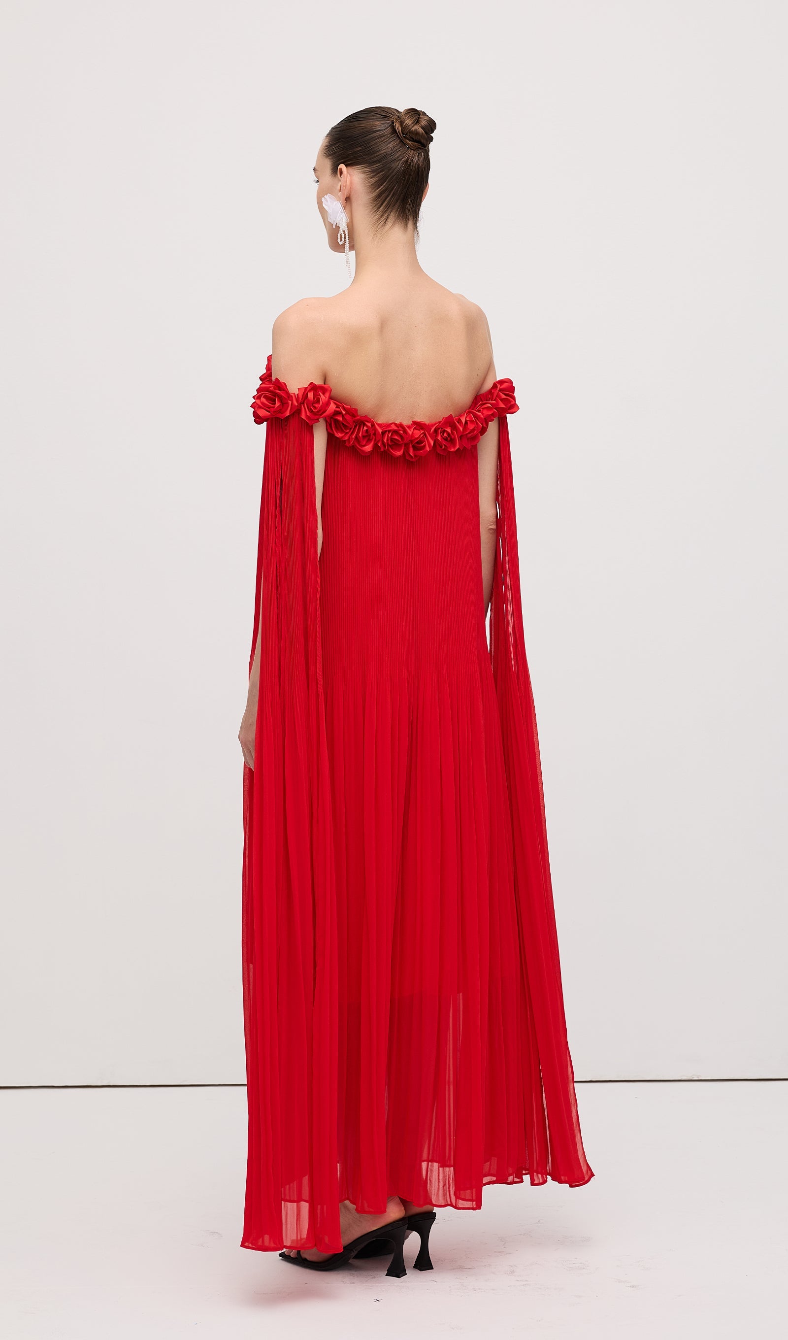 Off Shoulder Draped Maxi Dress