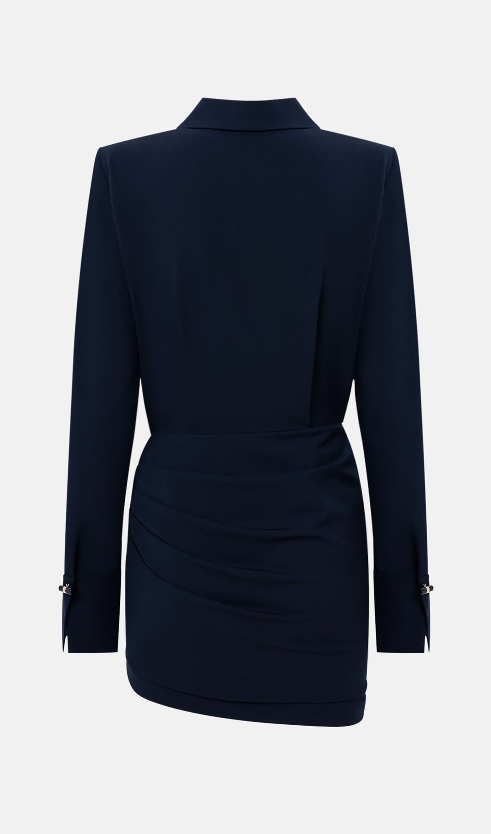 Lapel Collar And Draped Set Mini Dress