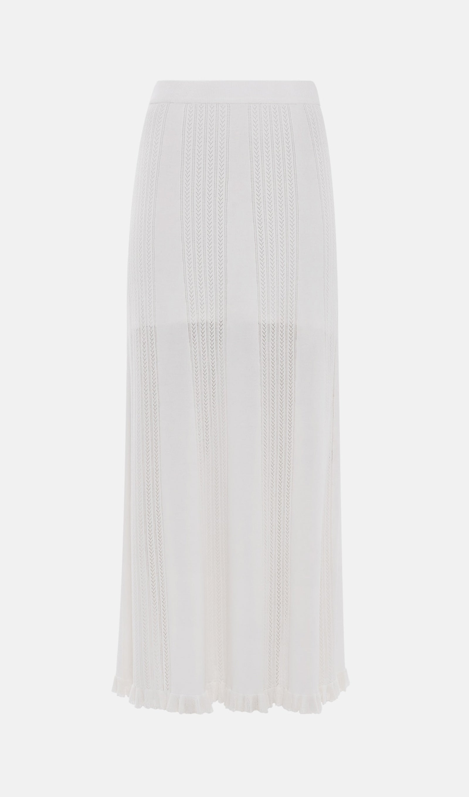 Openwork Jersey Maxi Skirt Sets In White