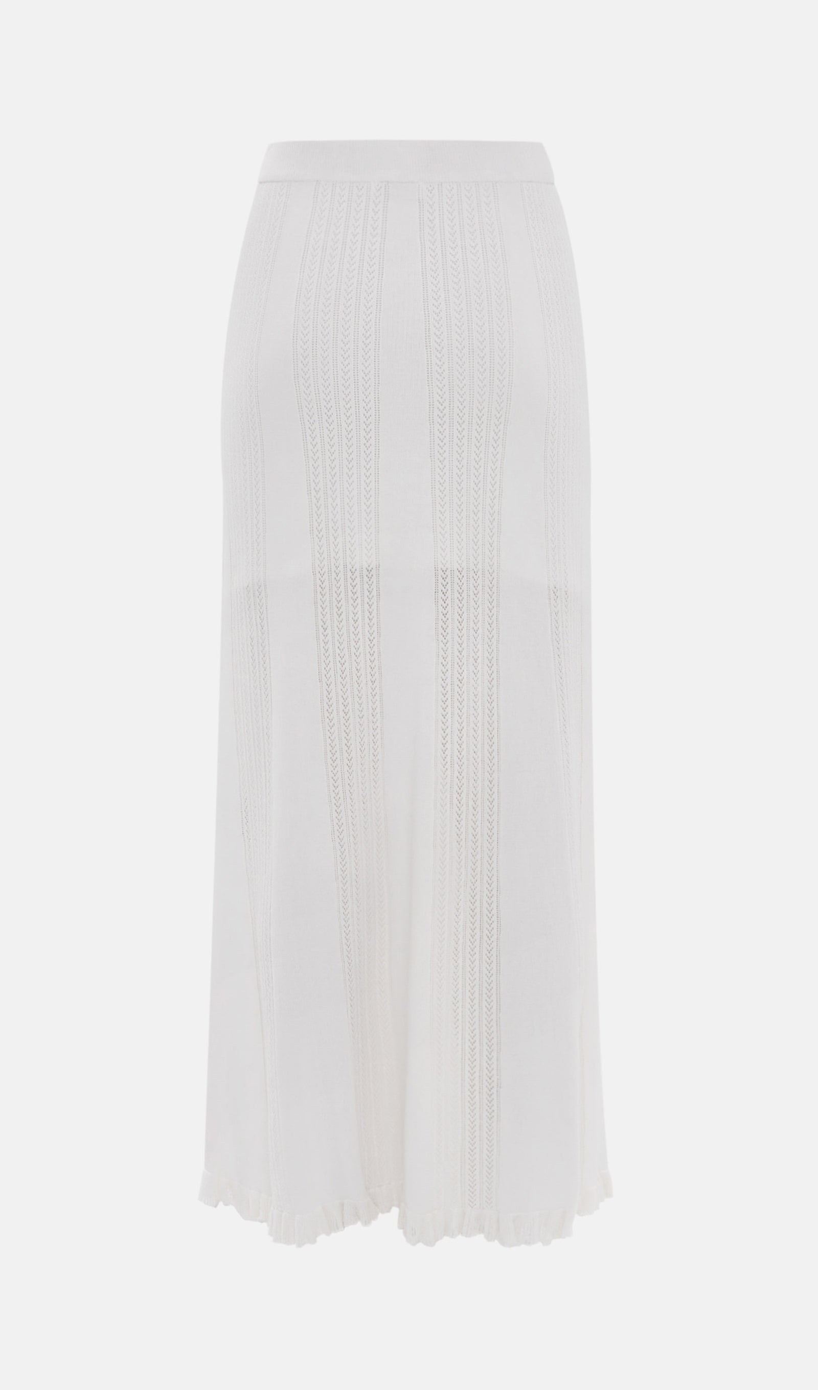 Openwork Jersey Maxi Skirt Sets In White