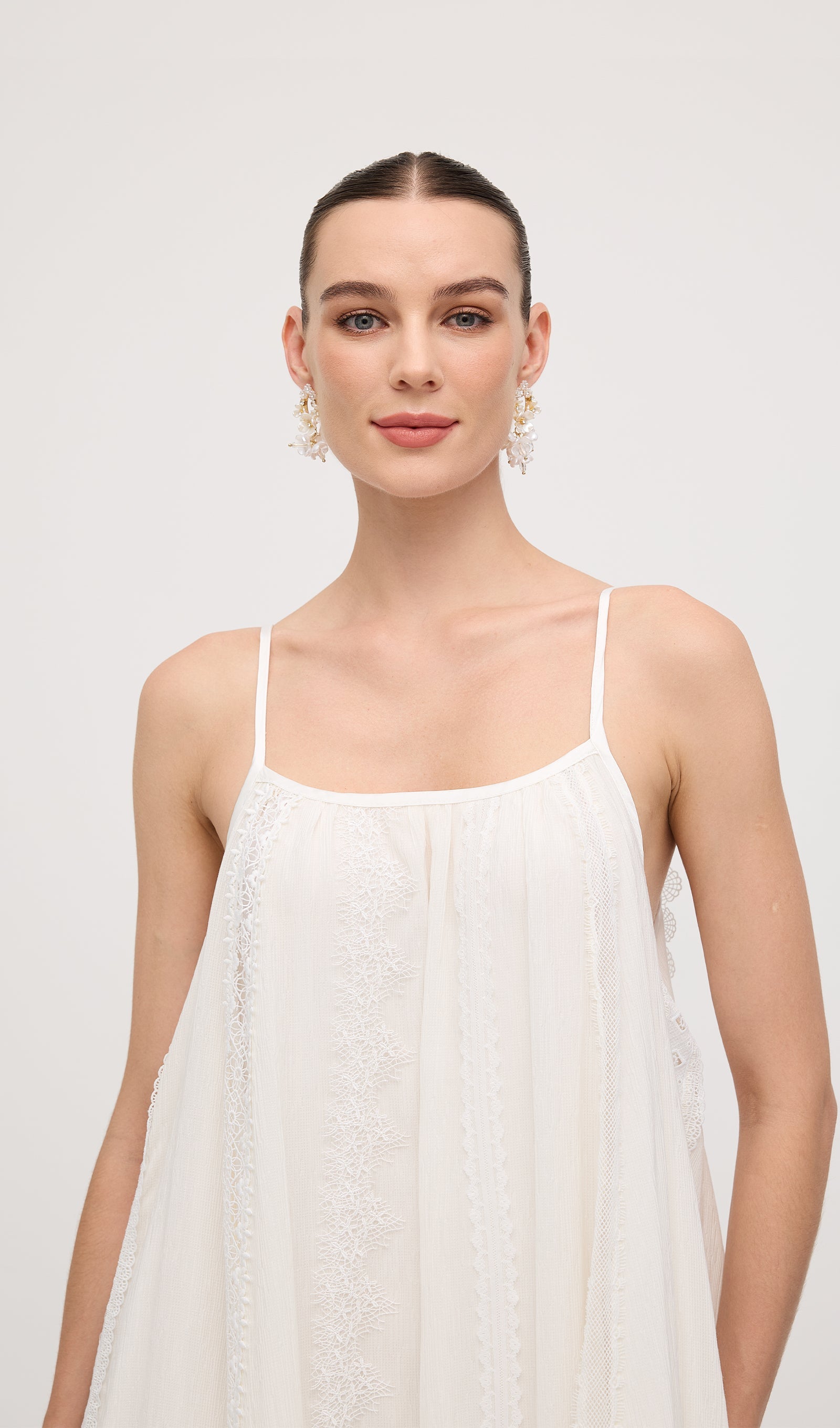 Embroidered Cotton And Linen Midi Dress