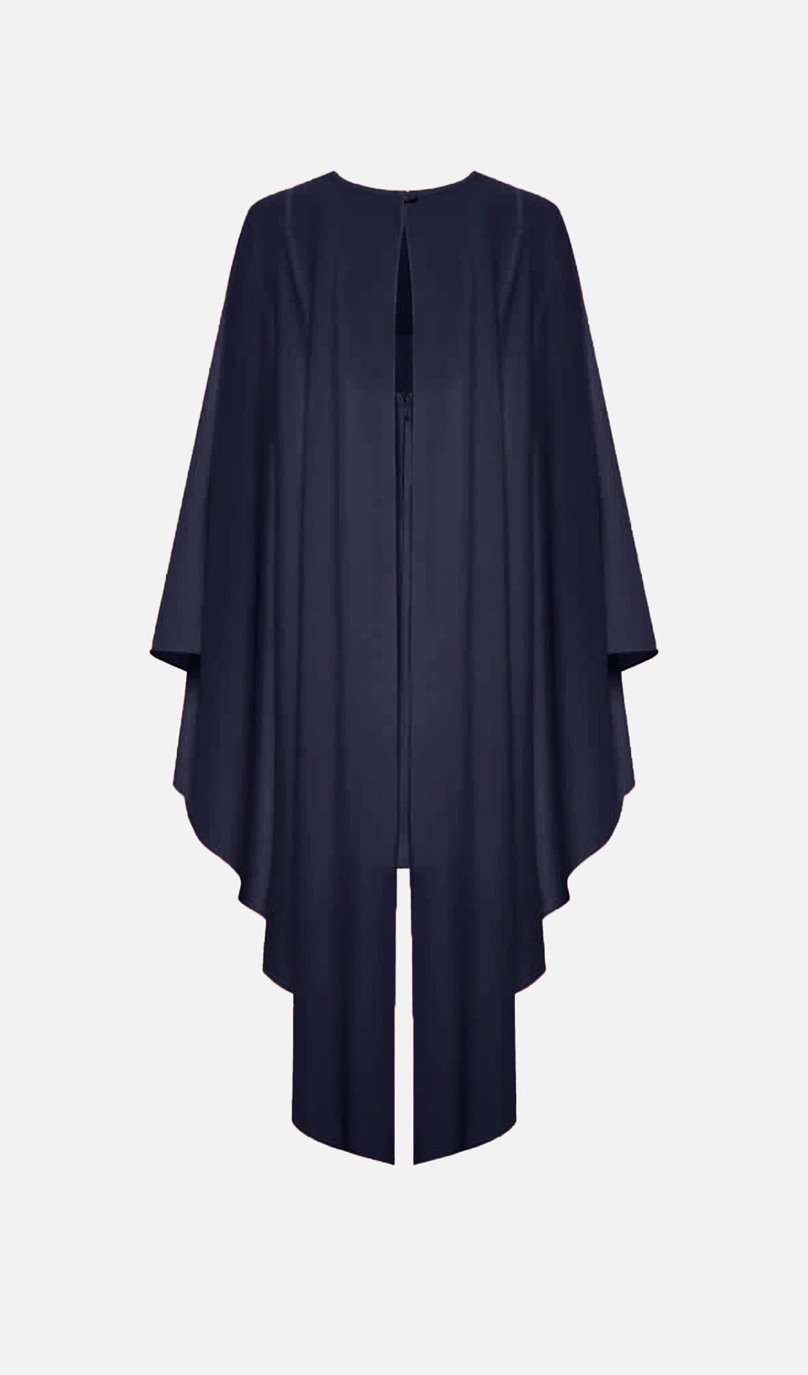 Mini Dress With Flowing Cape In Navy
