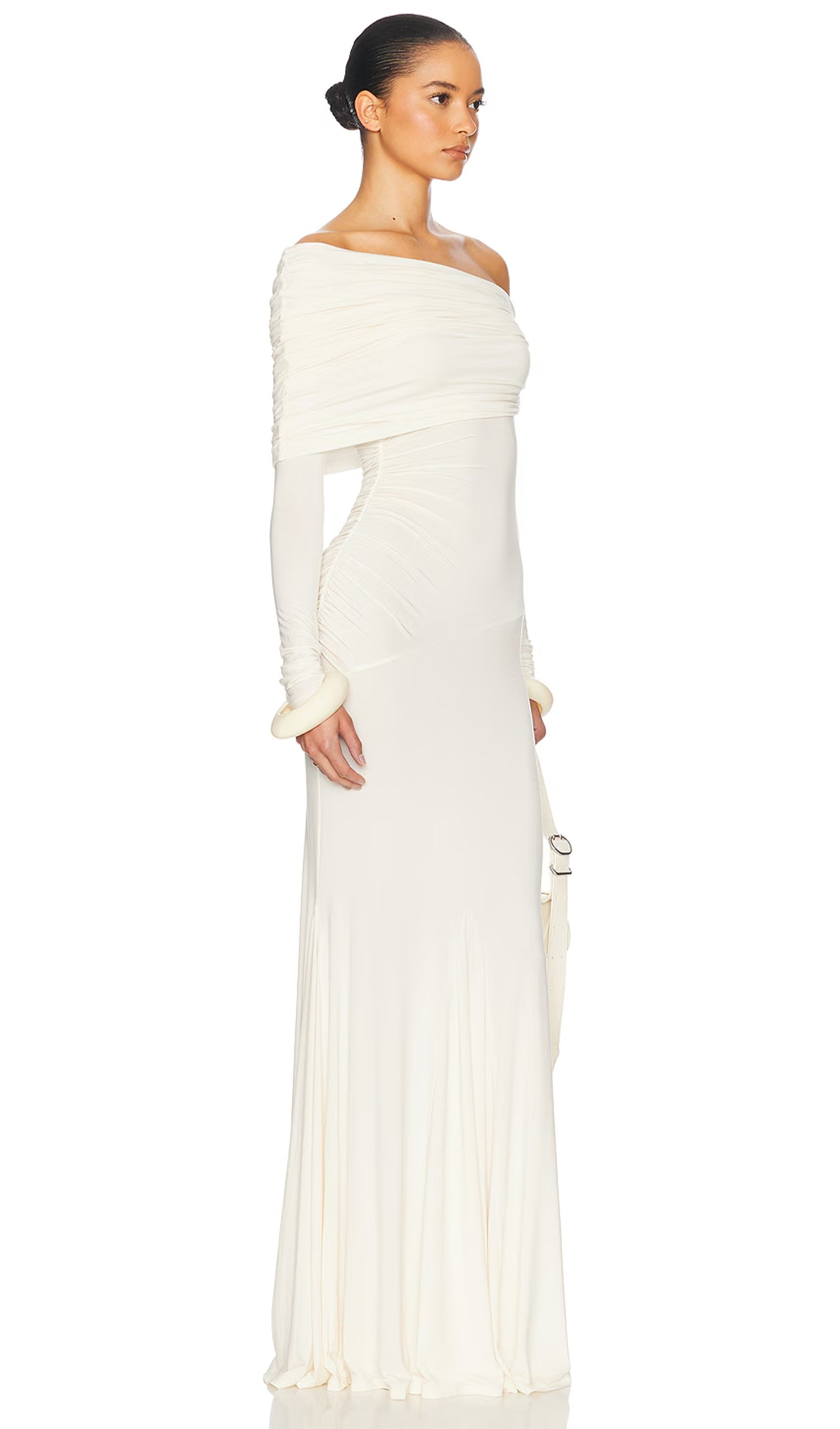 Jersey Off Shoulder Maxi Dress