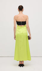 Corsetry Inspired Strapless Maxi Dress