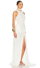 Solid Jersey Slit Maxi Dress