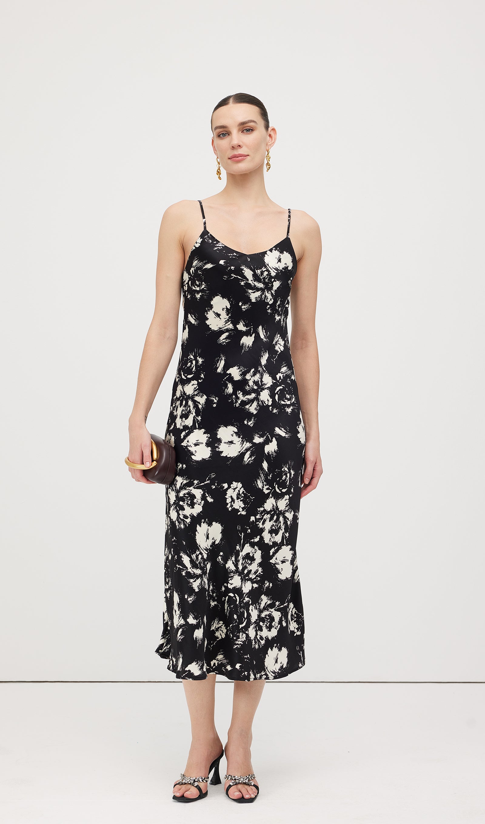 Floral Printed Slip Midi Dress