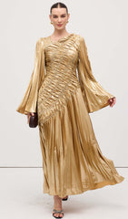 Metallic Maxi Dress Gold