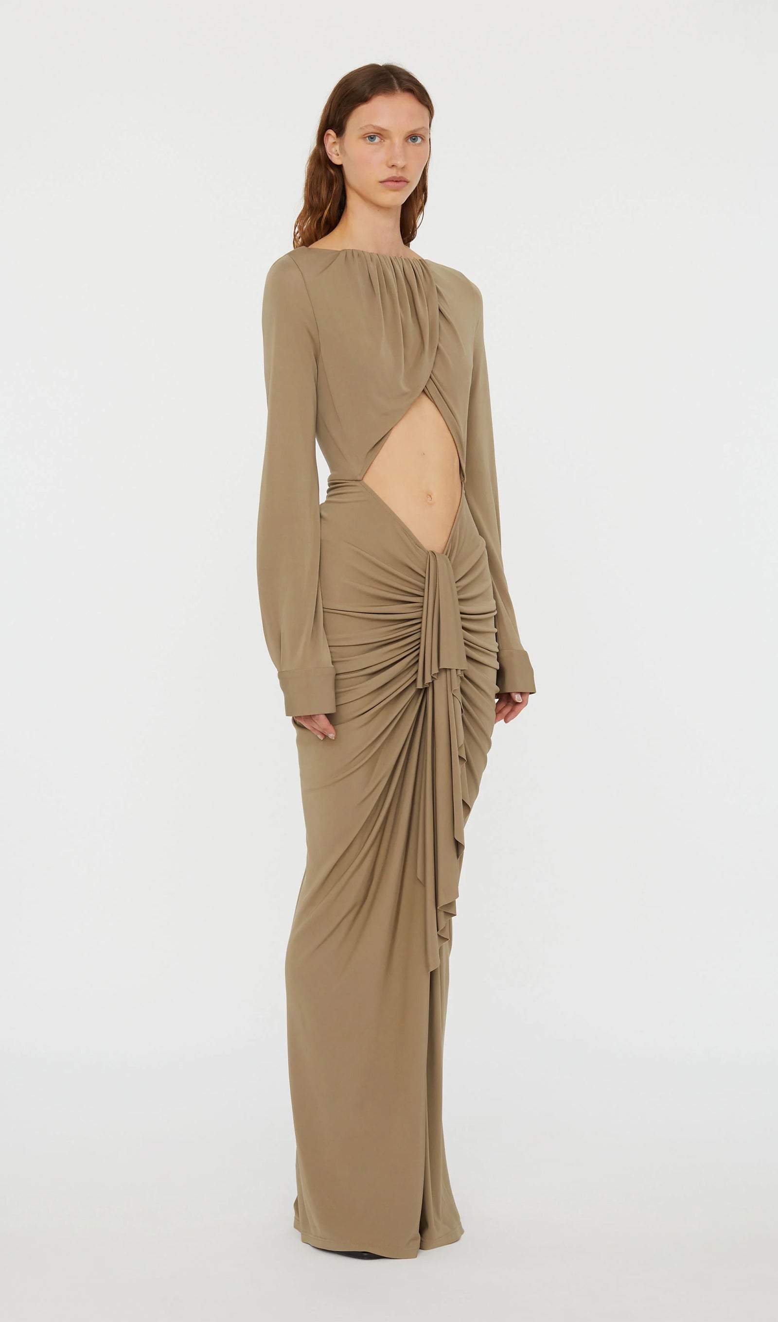 Drape Disconnect Maxi Dress