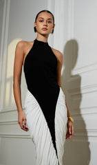 Ruched Halterneck Midi Bodycon Dress