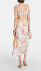 Floral Tie Shoulder Midi Dress