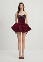 Sequined Velvet Sleeveless Mini Dress