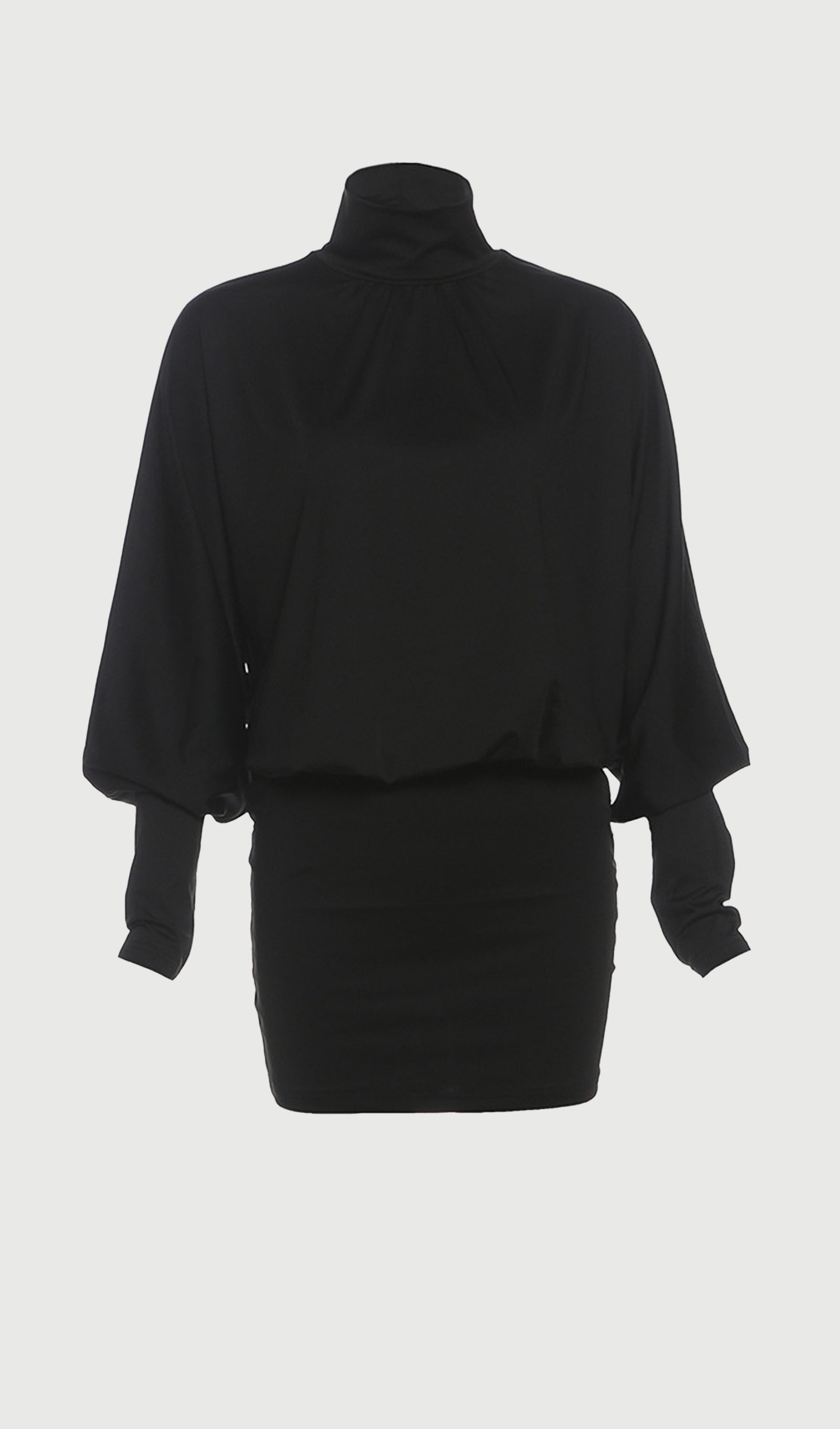 High Neck Backless Mini Dress In Black