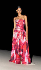 Off Shoulder Ruched Draped Split Maxi Dress