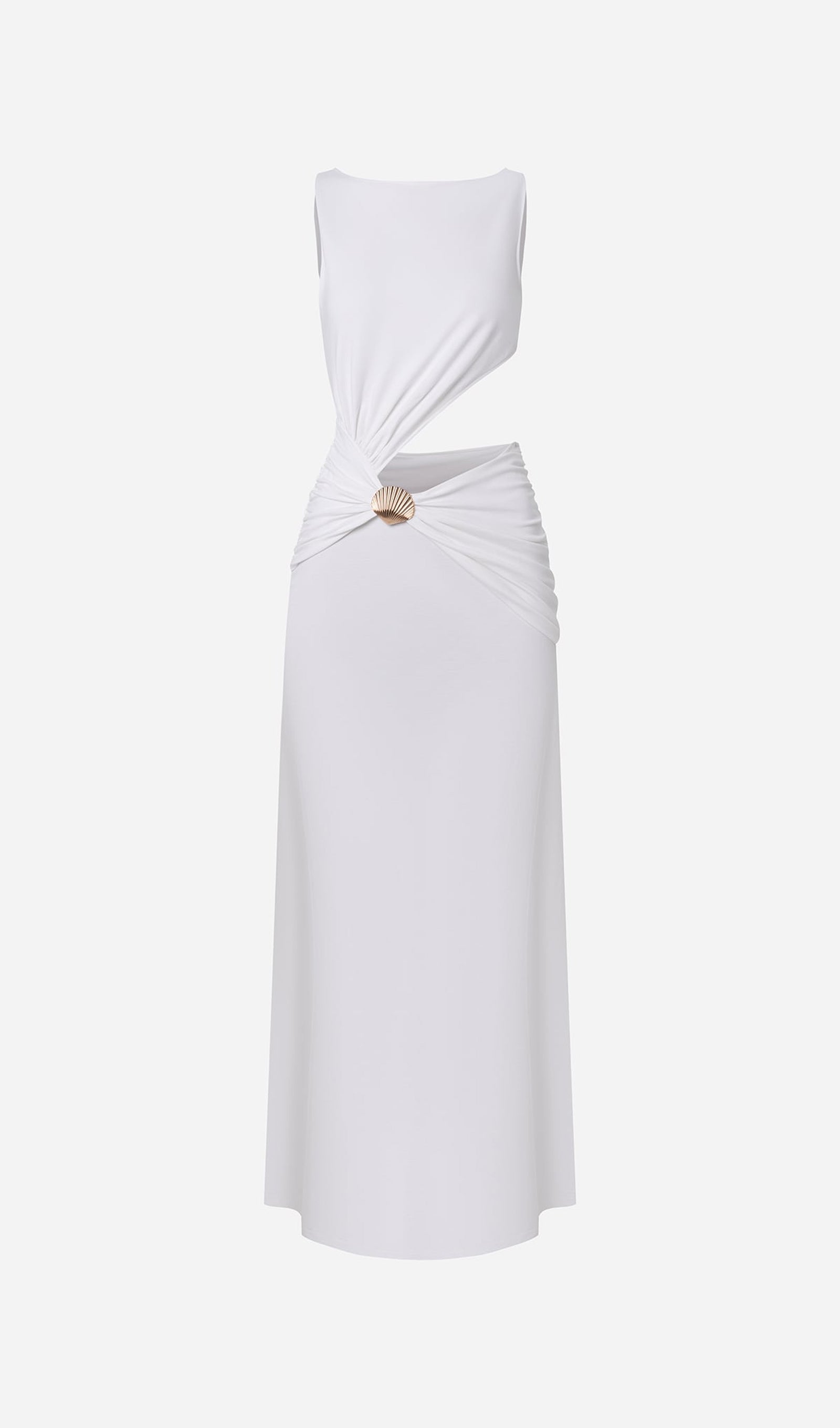Draping And Shell Decorations Maxi Dress