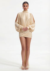 Portia Blouson Ruffle Mini Dress