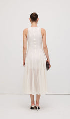 Semi Sheer Lace Sleeveless Maxi Dress