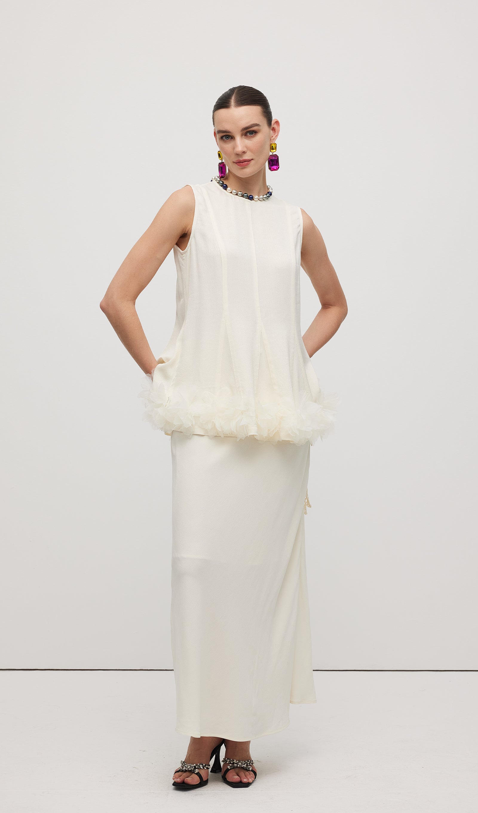 Braided Belted Maxi Skirt