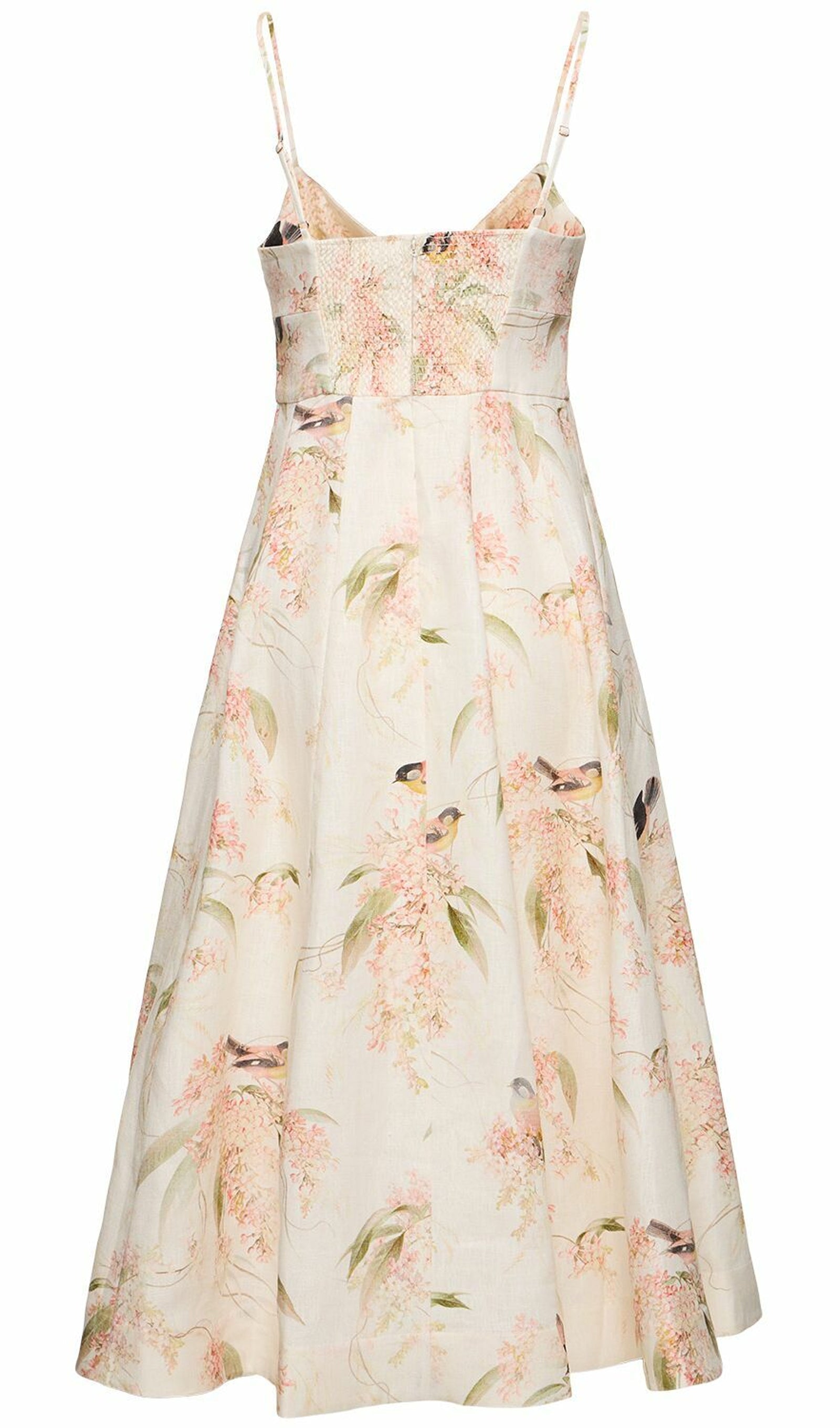 Printed Linen Midi Dress