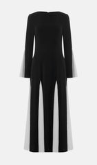 Knitted Triangular Inserts Maxi Dress