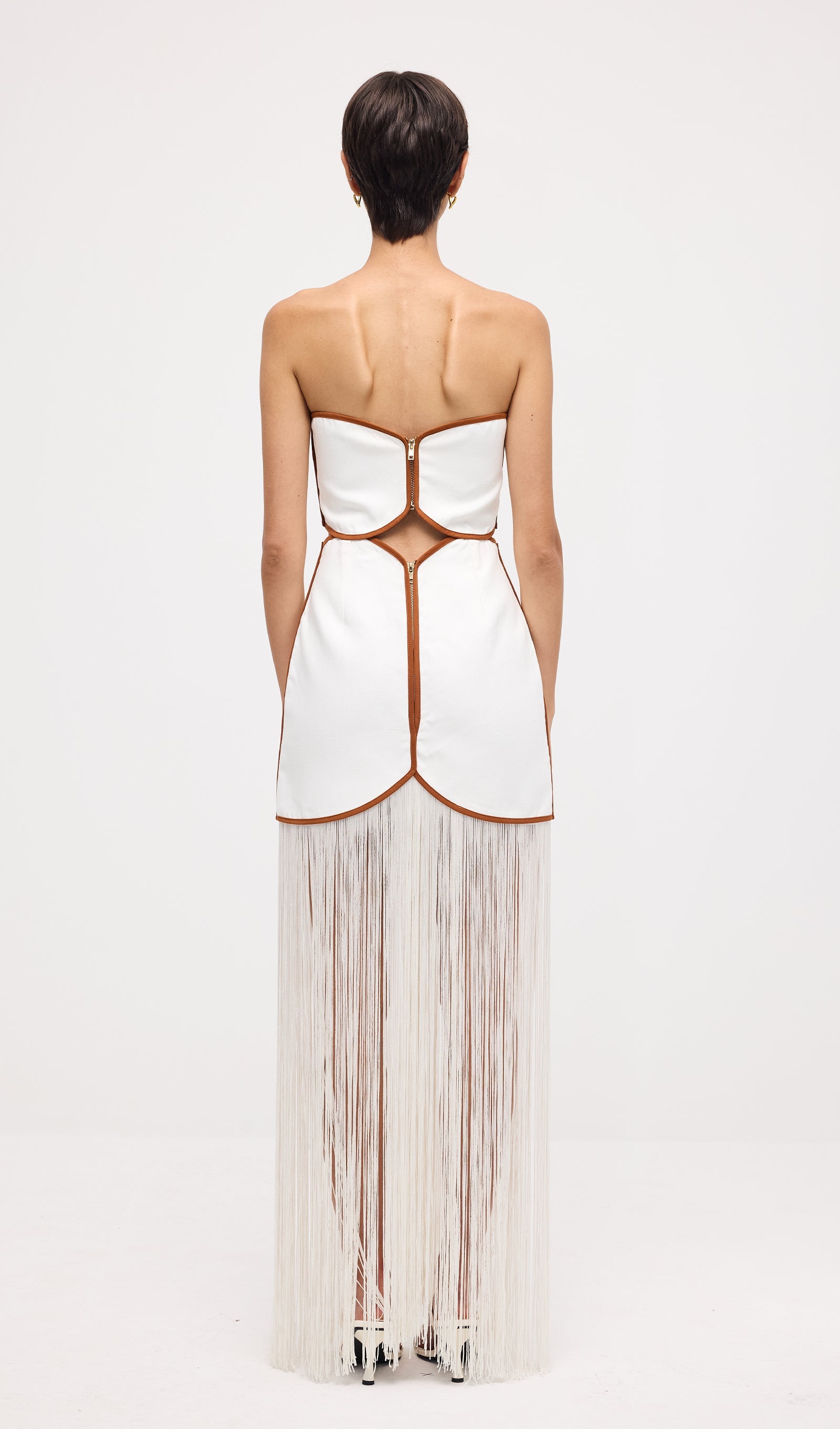 Tassel Off Shoulder Hollow Out Maxi Dress