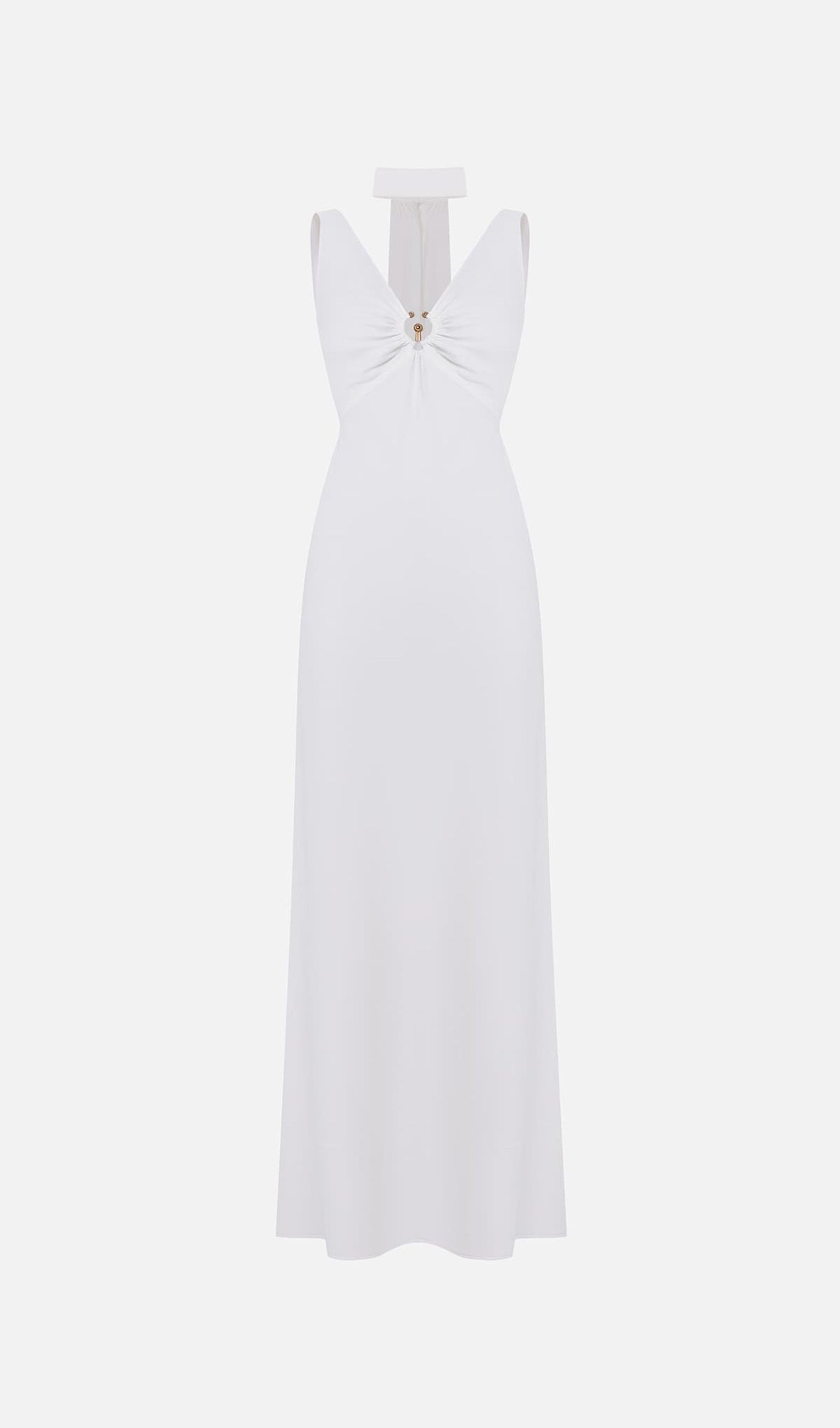 Fitted V Neck Maxi Dress