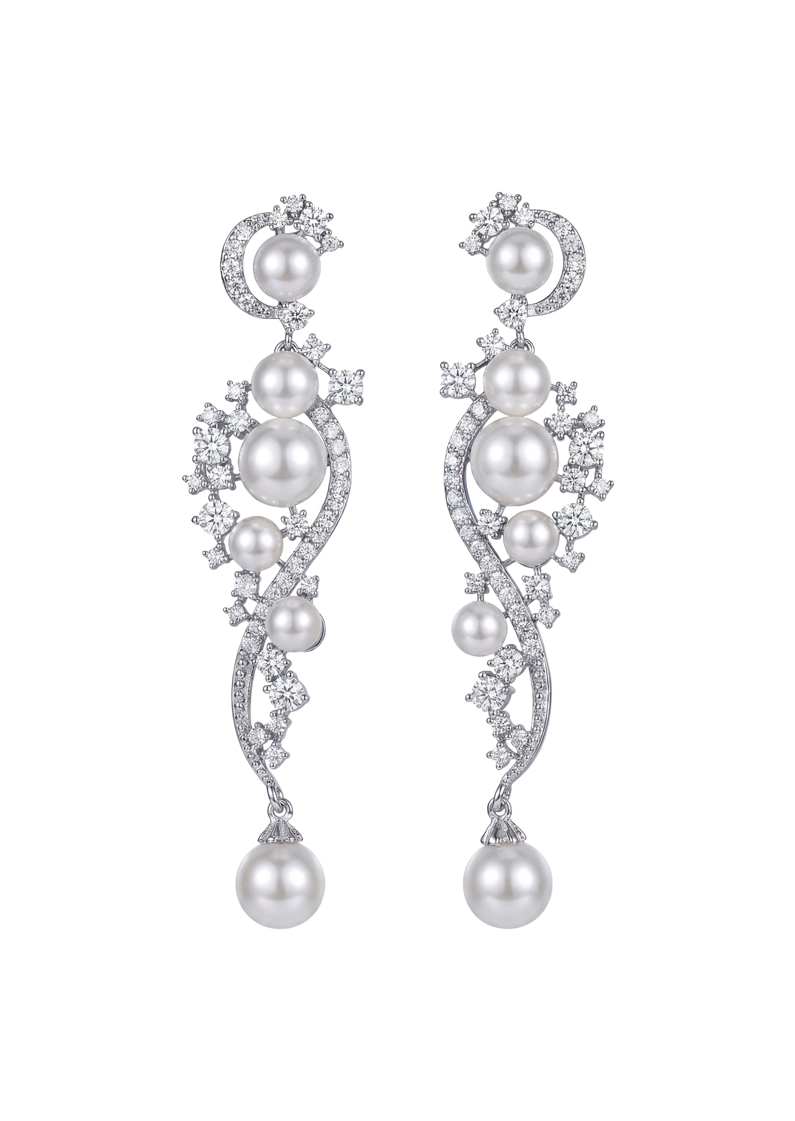 Pear Zirconia Drop Bridal  Earrings