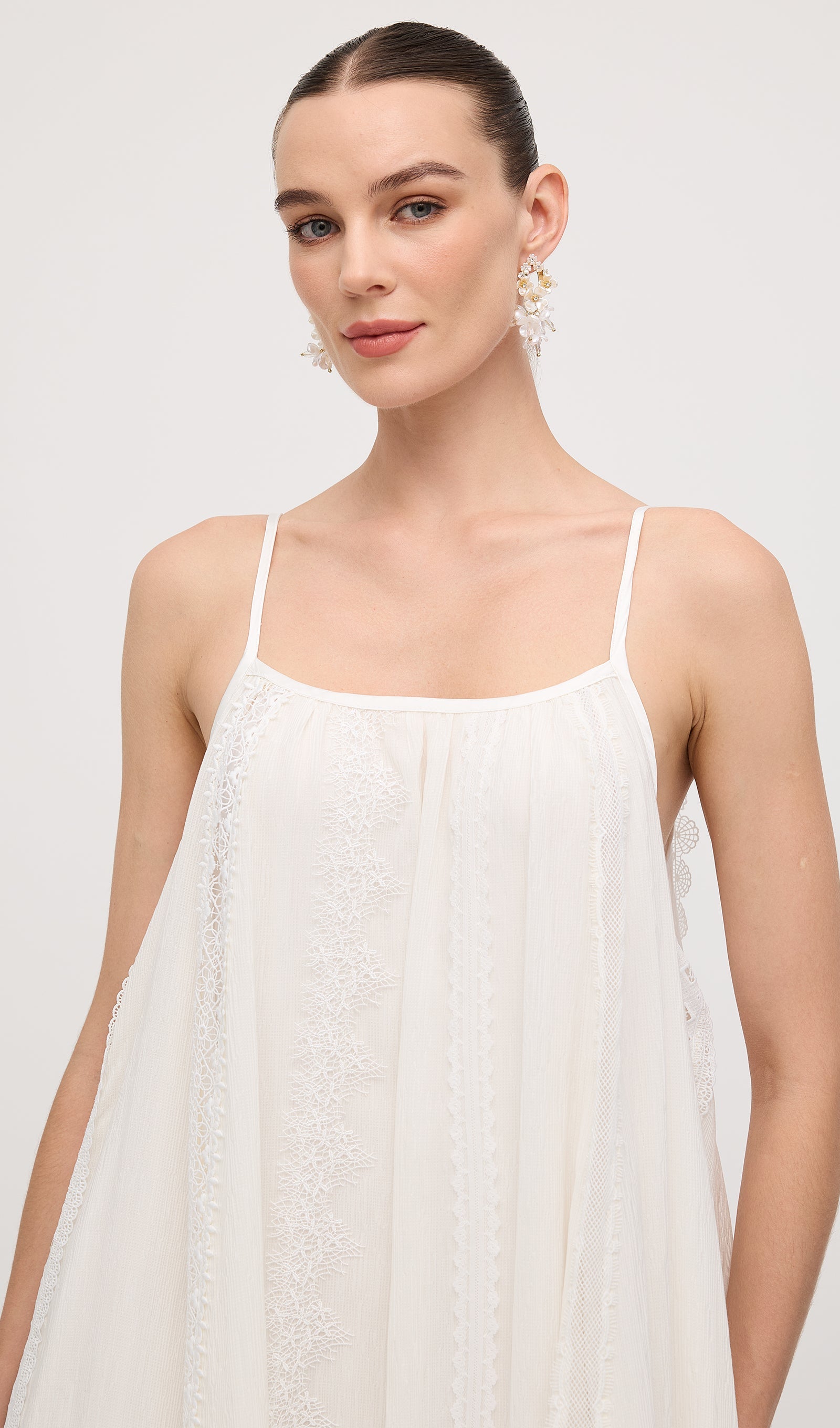 Embroidered Cotton And Linen Midi Dress