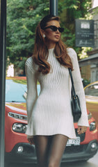 Ribbed Jersey A-Silhouette Mini Dress