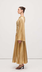 Metallic Maxi Dress Gold