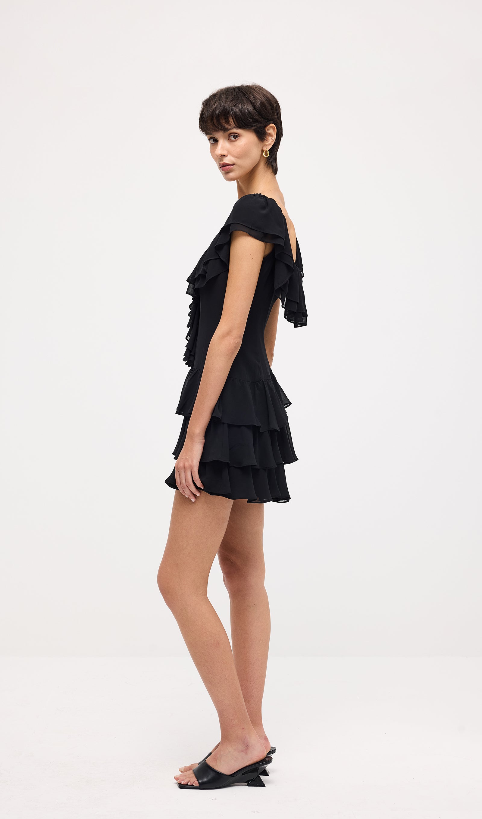 Sleeveless Ruffled Tiered Mini Dress