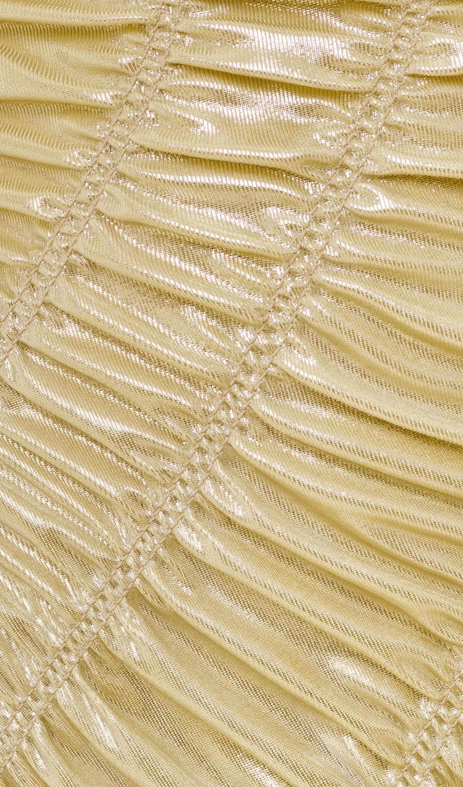 Metallic Ruffled Maxi Dress