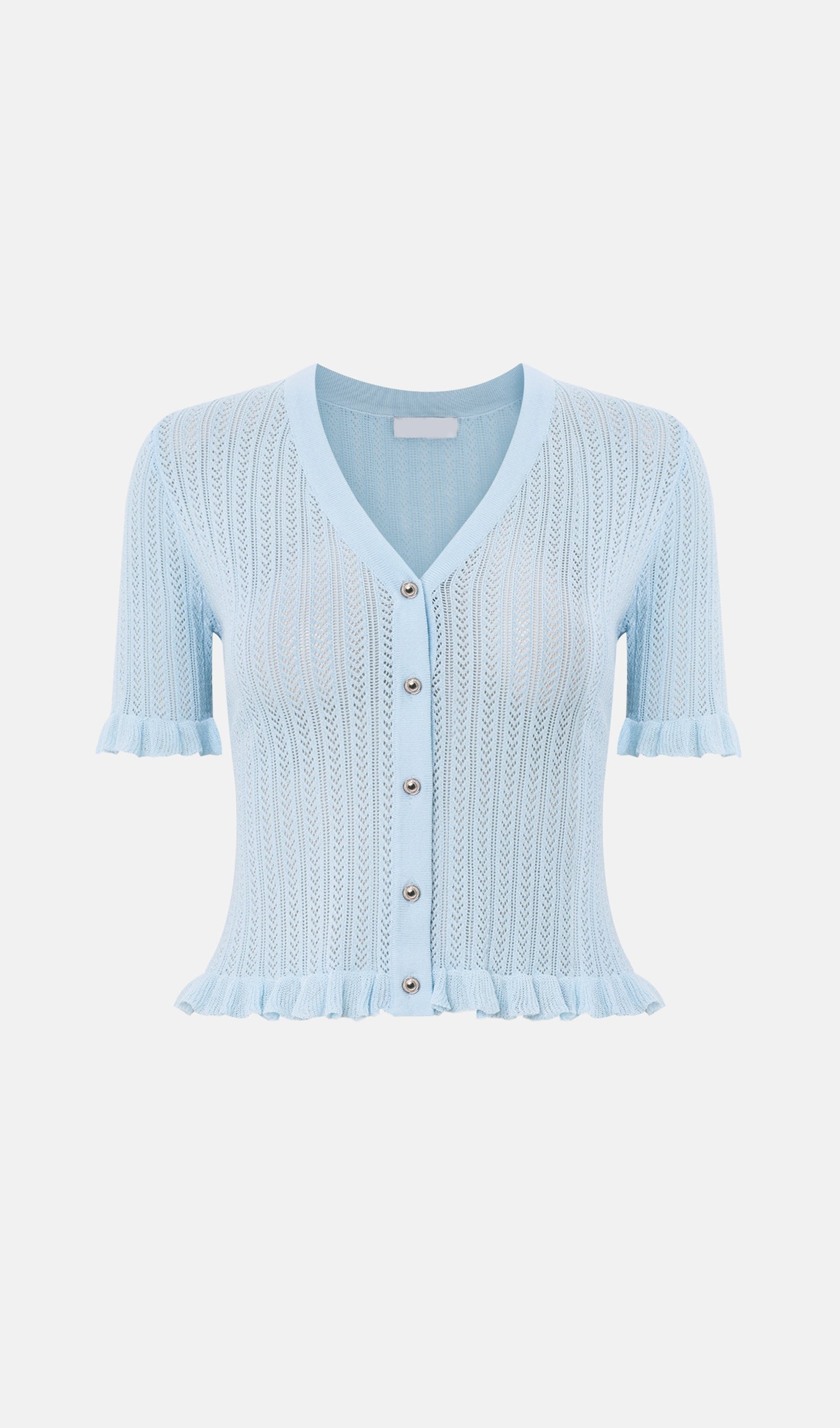 Openwork Jersey Maxi Skirt Sets In Baby Blue