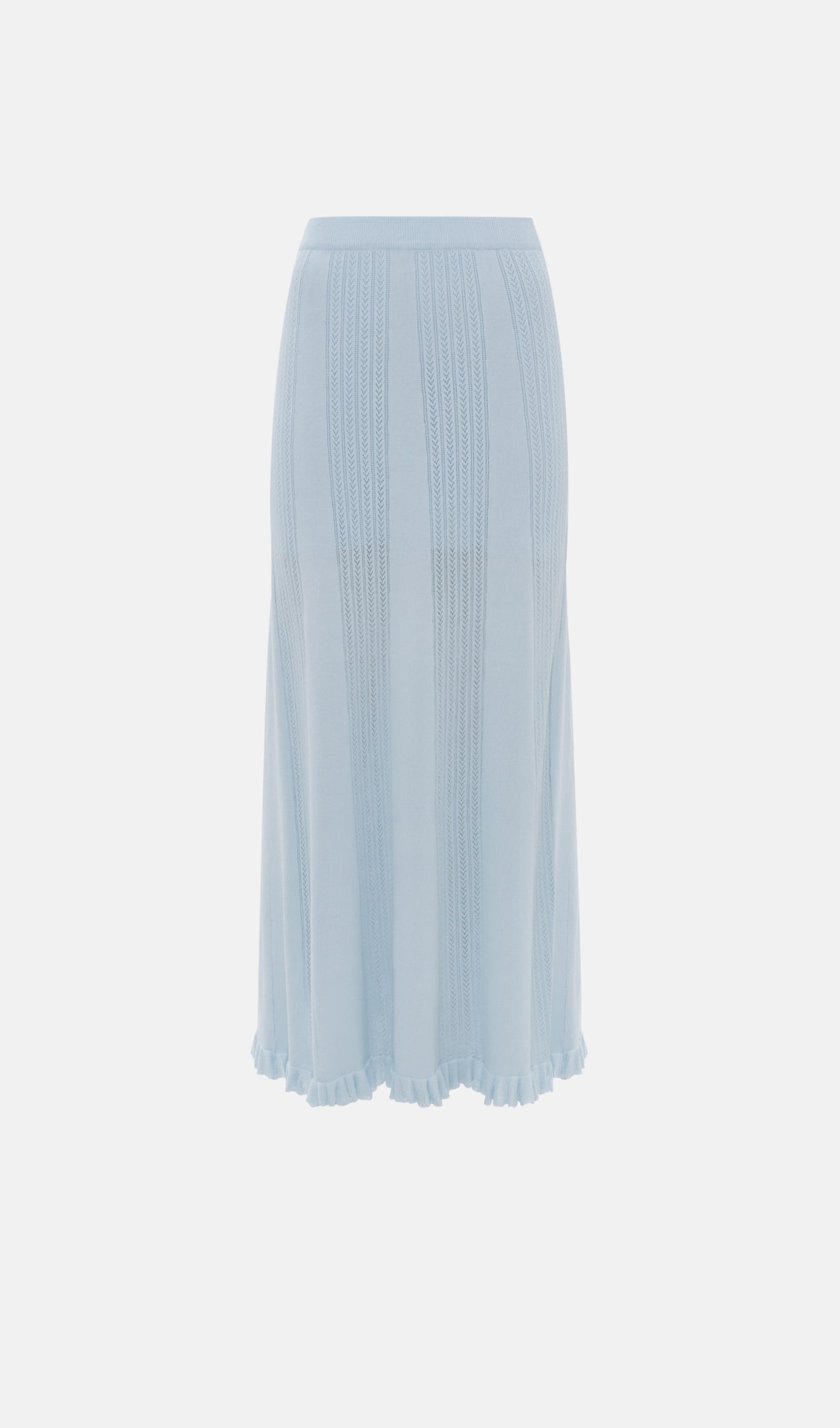 Openwork Jersey Maxi Skirt Sets In Baby Blue
