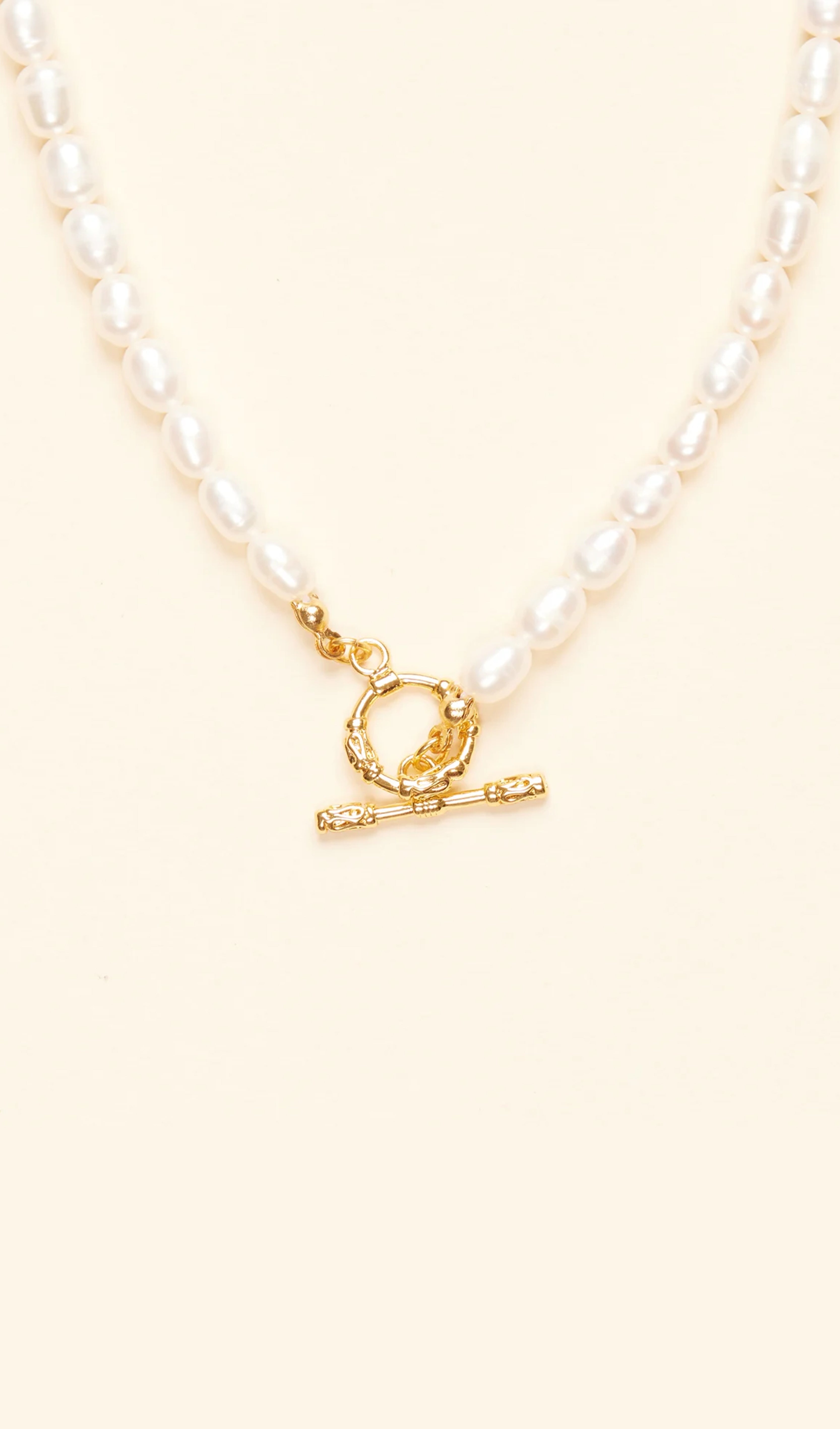 Toggle Pearl Chain Necklace
