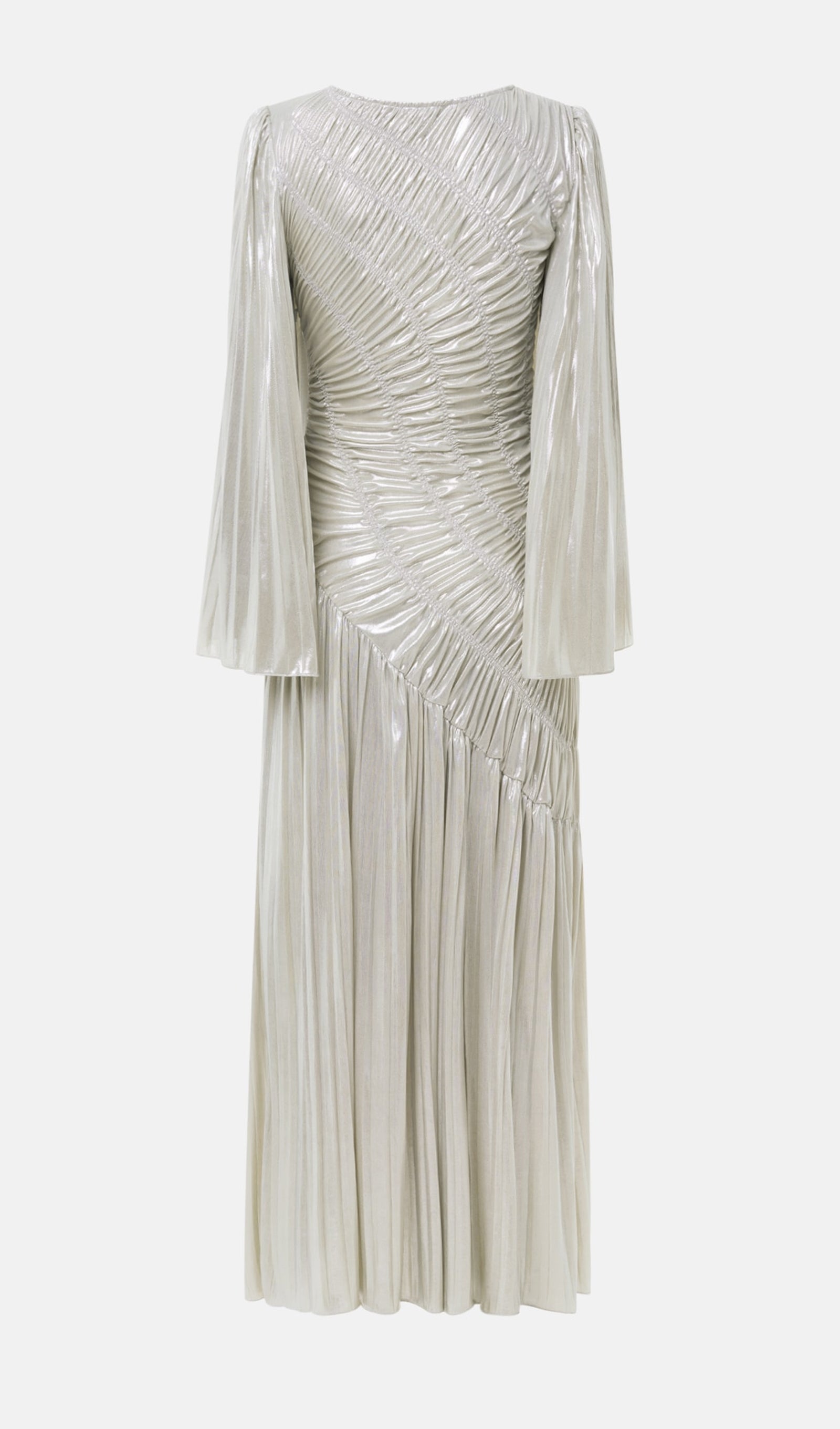 Metallic Ruffled Maxi Dress