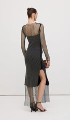 Mesh With Monochrome Maxi Dress